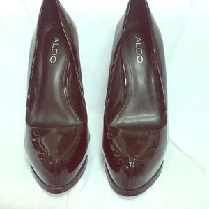 Aldo black patent pumps size 37 (7)